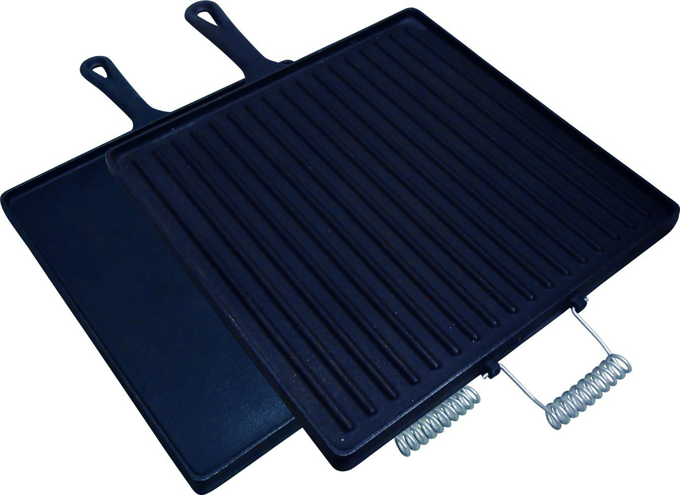 King Kooker Seasoned 13.5" Square Cast Iron Double Sided Grill / Griddle Pan with Handles Wayfair